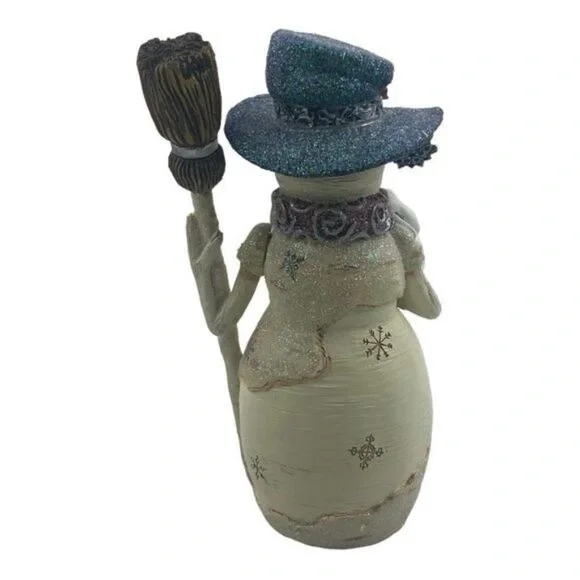BIRCH HEARTS Precious Gifts 6 inch Snowman Holding A Broom Christmas Collectible - Picture 2 of 6